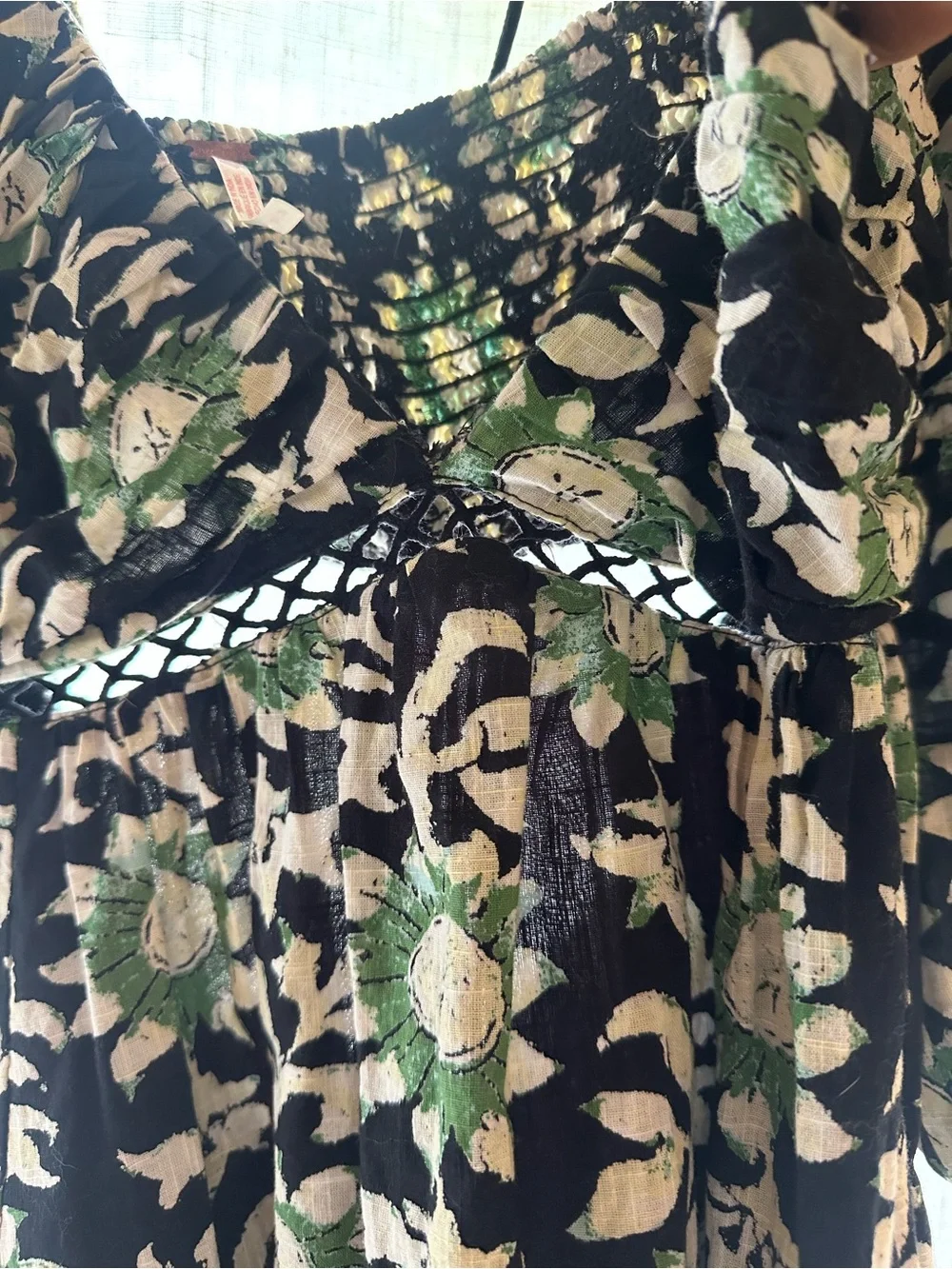 Black & Green Floral Mini Dress - Women